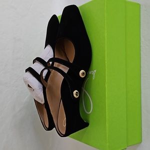 NEW SAM EDELMAN Mckenna Mary Jane Mule Black Suede Size 9.5